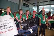 21 September 2014; Members of Team Ireland pictured at Dublin Airport on their return from the 2014 Special Olympics European Games in Antwerp, Belgium. Dublin Airport, Dublin. Picture credit: Tomás Greally / SPORTSFILE