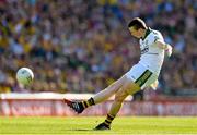 21 September 2014; Kerry goalkeeper Shane Ryan kicks a free during the second half. Electric Ireland GAA Football All Ireland Minor Championship Final, Kerry v Donegal. Croke Park, Dublin. Picture credit: Stephen McCarthy / SPORTSFILE