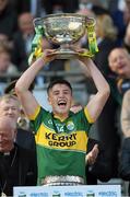 21 September 2014; Kerry captain Liam Kearney lifts the Tom Markham cup. Electric Ireland GAA Football All Ireland Minor Championship Final, Kerry v Donegal. Croke Park, Dublin. Picture credit: Ray McManus / SPORTSFILE
