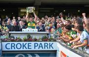 21 September 2014; Kerry captain Liam Kearney lifts the Tom Markham cup. Electric Ireland GAA Football All Ireland Minor Championship Final, Kerry v Donegal. Croke Park, Dublin. Picture credit: Ramsey Cardy / SPORTSFILE