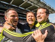 21 September 2014; Kerry manager Jack O'Connor celebrates with selectors Eamonn Whelan and Micheál Ó Sé. Electric Ireland GAA Football All Ireland Minor Championship Final, Kerry v Donegal. Croke Park, Dublin. Picture credit: Stephen McCarthy / SPORTSFILE