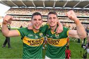 21 September 2014; Kerry's Michael Geaney, left, and Paul Geaney celebrate their side's victory. GAA Football All Ireland Senior Championship Final, Kerry v Donegal. Croke Park, Dublin. Picture credit: Stephen McCarthy / SPORTSFILE