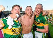 21 September 2014; Kerry players, from left, Kieran O'Leary, Barry John Keane and Kieran Donaghy celebrate after the game. GAA Football All Ireland Senior Championship Final, Kerry v Donegal. Croke Park, Dublin. Picture credit: Stephen McCarthy / SPORTSFILE