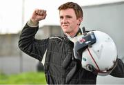 21 September 2014; Stephen Daly, from Dunshaughlin, Co. Meath, celebrates  after winning the Formula Ford race for the Leinster Trophy. Leinster Trophy Car Races, Mondello Park, Donore, Naas, Co.Kildare. Picture credit: Barry Cregg / SPORTSFILE