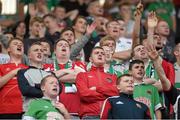 21 September 2014; Cork City supporters during the game. SSE Airtricity League Premier Division, Limerick FC v Cork City. Thomond Park, Limerick. Picture credit: Diarmuid Greene / SPORTSFILE