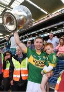 21 September 2014; Kerry's Marc Ó Sé celebrates with his nephew Niel Ó Sé with the Sam Maguire cup after the game. GAA Football All Ireland Senior Championship Final, Kerry v Donegal. Croke Park, Dublin. Picture credit: Brendan Moran / SPORTSFILE