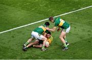 21 September 2014; Rory Kavanagh, Donegal, in action against Paul Murphy, left, and Peter Crowley, Kerry. GAA Football All Ireland Senior Championship Final, Kerry v Donegal. Croke Park, Dublin. Picture credit: Dáire Brennan / SPORTSFILE