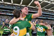 21 September 2014; Kerry's David Moran, left, and Michael Geaney celebrate at the final whistle. GAA Football All Ireland Senior Championship Final, Kerry v Donegal. Croke Park, Dublin. Picture credit: Ramsey Cardy / SPORTSFILE
