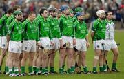 18 February 2007; The Limerick team stand for the national anthem. Allianz National Hurling League, Division 1B, Round 1, Tipperary v Limerick, McDonagh Park, Nenagh, Co. Tipperary. Picture credit: Ray McManus / SPORTSFILE