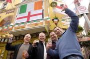 23 February 2007; England supporters Mike Spiller, Tom Mannion, John Youna and Steve Silver show support for their team ahead of the RBS Six Nations Championship game between Ireland and England. Temple Bar, Dublin. Photo by Sportsfile *** Local Caption ***