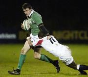 23 February 2007; Shane Monahan, Ireland, is tackled by Selorm Kuadey, England. Under 20 Six Nations Rugby Championship, Ireland v England, Dubarry Park, Athlone, Co. Westmeath. Picture Credit: Matt Browne / SPORTSFILE