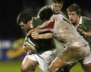 23 February 2007; Cian Healy, Ireland, is tackled by Charlie Beech, England. Under 20 Six Nations Rugby Championship, Ireland v England, Dubarry Park, Athlone, Co. Westmeath. Picture Credit: Matt Browne / SPORTSFILE