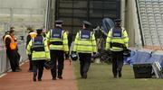 24 February 2007; Gardai with riot gear arrive in Croke Park before the game. RBS Six Nations Rugby Championship, Ireland v England, Croke Park, Dublin. Picture Credit: Brian Lawless / SPORTSFILE