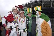 24 February 2007; England supporters Chris Munton and Terry Baldwin, from Sussex, with Ireland supporters Brian and James Allen, before the game. RBS Six Nations Rugby Championship, Ireland v England, Croke Park, Dublin. Picture Credit: Ray McManus / SPORTSFILE
