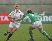 25 February 2007; Rachel Burford, England, is tackled by Sinead Ryan, Ireland. Women's Six Nations Rugby, Ireland v England, Thomond Park, Limerick. Picture Credit: Kieran Clancy / SPORTSFILE