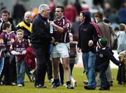 25 February 2007; Galway's Padraic Joyce shakes the hand of Armagh manager Joe Kernan. Allianz National Football League, Division 1B, Round 3, Galway v Armagh, Pearse Stadium, Galway. Picture Credit: Ray Ryan / SPORTSFILE