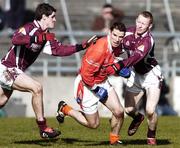 25 February 2007; Paul McGrane, Armagh, in action against Niall Coyne and Michael Comer, Galway. Allianz National Football League, Division 1B, Round 3, Galway v Armagh, Pearse Stadium, Galway. Picture Credit: Ray Ryan / SPORTSFILE