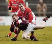 25 February 2007; Michael Comer, Galway, in action against Martin O'Rourke, Armagh. Allianz National Football League, Division 1B, Round 3, Galway v Armagh, Pearse Stadium, Galway. Picture Credit: Ray Ryan / SPORTSFILE