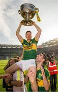 21 September 2014; Kerry's Kieran O'Leary and Bryan Sheehan, right, celebrates with the Sam Maguire cup. GAA Football All Ireland Senior Championship Final, Kerry v Donegal. Croke Park, Dublin. Picture credit: Stephen McCarthy / SPORTSFILE