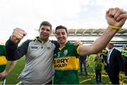21 September 2014; Kerry manager Eamonn Fitzmaurice celebrates with Aidan O'Mahony at the end of the game. GAA Football All Ireland Senior Championship Final, Kerry v Donegal. Croke Park, Dublin. Picture credit: David Maher / SPORTSFILE