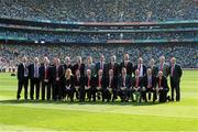 21 September 2014; The Cork 1989 jubilee winning team after being presented to the crowd before the senior game. GAA Football All Ireland Senior Championship Final, Kerry v Donegal. Croke Park, Dublin. Picture credit: Piaras Ó Mídheach / SPORTSFILE
