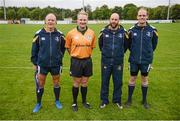 20 September 2014; Match officials, from left, touch judge Michael Carbery, referee Adrian Reavey, sub-referee Richard Kielthy and touch judge John Carey. Under 18 Club Interprovincial, Leinster v Connacht. Naas RFC, Naas, Co. Kildare. Picture credit: Stephen McCarthy / SPORTSFILE