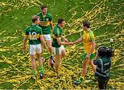 21 September 2014; Donegal captain Michael Murphy, shakes hands with Paul Geaney, Kerry, after the game. GAA Football All Ireland Senior Championship Final, Kerry v Donegal. Croke Park, Dublin. Picture credit: Dáire Brennan / SPORTSFILE