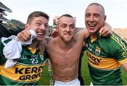 21 September 2014; Kerry players, from left, Kieran O'Leary, Barry John Keane and Kieran Donaghy celebrate their side's victory. GAA Football All Ireland Senior Championship Final, Kerry v Donegal. Croke Park, Dublin. Picture credit: Stephen McCarthy / SPORTSFILE