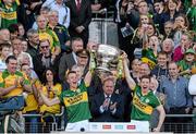 21 September 2014; Kerry joint captains Fionn Fitzgerald, left, and Kieran O'Leary lift the Sam Maguire cup. GAA Football All Ireland Senior Championship Final, Kerry v Donegal. Croke Park, Dublin. Picture credit: Piaras Ó Mídheach / SPORTSFILE