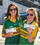 21 September 2014; Kerry supporters Gráinne, left, and Bridette Dineen, from Rathmore, Co. Kerry, on their way to the game. GAA Football All Ireland Senior Championship Final, Kerry v Donegal. Croke Park, Dublin. Picture credit: Dáire Brennan / SPORTSFILE