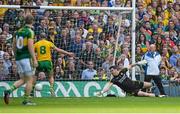 21 September 2014; Donegal goalkeeper Paul Durcan watches the ball go past him for Kerry's first goal of the game. GAA Football All Ireland Senior Championship Final, Kerry v Donegal. Croke Park, Dublin. Picture credit: Brendan Moran / SPORTSFILE