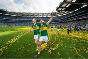 21 September 2014; Aidan O'Mahony and Peter Crowley, , Kerry celebrate at the end of the game. GAA Football All Ireland Senior Championship Final, Kerry v Donegal. Croke Park, Dublin. Picture credit: David Maher / SPORTSFILE