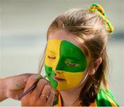 21 September 2014; Leah Gallagher, aged 6, from Buncrana, Co. Donegal, gets her face painted on Clonliffe Road before the game. GAA Football All Ireland Senior Championship Final, Kerry v Donegal. Croke Park, Dublin. Picture credit: Dáire Brennan / SPORTSFILE