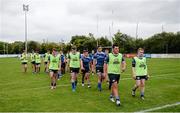 20 September 2014; Leinster players ahead of the game. Under 18 Club Interprovincial, Leinster v Connacht. Naas RFC, Naas, Co. Kildare. Picture credit: Stephen McCarthy / SPORTSFILE