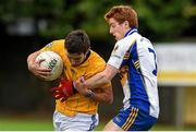 20 September 2014; Conor O'Hara, Dromore, in action against Peter Harte, Errigal Ciarán, in the quarter final stage of the 2014 Kilmacud Crokes FBD 7s, Páirc de Búrca, Glenalbyn, Stillorgan, Co. Dublin. Picture credit: Ramsey Cardy / SPORTSFILE