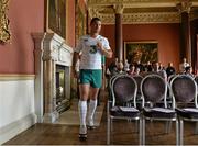 22 September 2014; Canterbury and the IRFU have today unveiled the new Ireland home and alternate playing kits will be worn for the first time during the Guinness Series when Ireland take on South Africa, Georiga and Australia.  Pictured at the launch is Ireland's Rob Kearney.  Canterbury Ireland Jersey launch media activity, Carton House, Maynooth, Co. Dublin. Picture credit: David Maher / SPORTSFILE