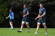 22 September 2014; Leinster's Kane Douglas, centre, during squad training ahead of Friday's Guinness Pro 12, Round 4, match against Cardiff Blues. UCD, Dublin. Picture credit: Stephen McCarthy / SPORTSFILE