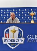 22 September 2014; European team captain Paul McGinley during the captains joint press conference. The 2014 Ryder Cup, Day 1. Gleneagles, Scotland. Picture credit: Matt Browne / SPORTSFILE