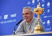 26 September 2014; European team captain Paul McGinley during the captains joint press conference. The 2014 Ryder Cup, Day 1. Gleneagles, Scotland. Picture credit: Matt Browne / SPORTSFILE