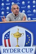 26 September 2014; European team captain Paul McGinley during the captains joint press conference. The 2014 Ryder Cup, Day 1. Gleneagles, Scotland. Picture credit: Matt Browne / SPORTSFILE