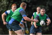 22 September 2014; Leinster's Aaron Dundon during squad training ahead of Friday's Guinness Pro 12, Round 4, match against Cardiff Blues. UCD, Dublin. Picture credit: Stephen McCarthy / SPORTSFILE
