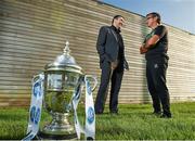 22 September 2014; Derry City manager Peter Hutton, left, and Shamrock Rovers manager Pat Fenlon after the FAI Ford Cup Semi-Final Draw. FAI Headquarters, Abbotstown. Photo by Sportsfile