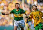 21 September 2014; Diarmuid O'Mahony, Lisselton NS, Kerry, representing Kerry, in action against Niall Dixon, St Joseph's, Antrim, representing Donegal, during the INTO/RESPECT Exhibition GoGames. Croke Park, Dublin. Picture credit: Piaras Ó Mídheach / SPORTSFILE