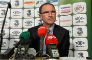 23 September 2014; Republic of Ireland manager Martin O'Neill speaks to members of the media during a Republic of Ireland press conference. FAI Headquarters, Abbotstown, Dublin. Picture credit: David Maher / SPORTSFILE