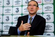 23 September 2014; Republic of Ireland manager Martin O'Neill, speaking to members of the media during a Republic of Ireland press conference. FAI Headquarters, Abbotstown, Dublin. Picture credit: David Maher / SPORTSFILE