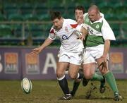 23 February 2007; Dan O'Connell, Ireland Club XV, in action against Liam Wordley, England Counties. AIB Club International, Ireland Club XV v England Counties, Donnybrook, Dublin. Picture credit: Brendan Moran / SPORTSFILE