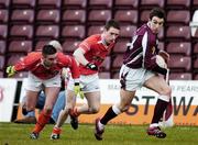 25 February 2007; Nickey Joyce, Galway, in action against James laveery and Andy Mallon, Armagh. Allianz National Football League, Division 1B, Round 3, Galway v Armagh, Pearse Stadium, Galway. Picture Credit: Ray Ryan / SPORTSFILE