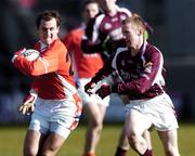 25 February 2007; Paddy McKeever, Armagh, in action against Michael Comer, Galway. Allianz National Football League, Division 1B, Round 3, Galway v Armagh, Pearse Stadium, Galway. Picture Credit: Ray Ryan / SPORTSFILE