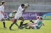 25 February 2007; Maggie Alphonis, England, is tackled by Jo O'Sullivan, Ireland. Women's Six Nations Rugby, Ireland v England, Thomond Park, Limerick. Picture Credit: Kieran Clancy / SPORTSFILE