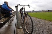 25 February 2007; A spectator's bicycle is parked along the sideline during the game. Allianz National Football League, Division 1B, Round 3, Westmeath v Down, Cusack Park, Mullingar, Co. Westmeath. Picture Credit: David Maher / SPORTSFILE